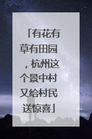 有花有草有田园，杭州这个景中村又给村民送惊喜