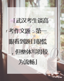 武汉考生谈高考作文题：第一眼看到题目很慌，但整体写得较为流畅