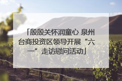 殷殷关怀润童心 泉州台商投资区领导开展“六一”走访慰问活动