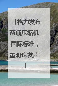 格力发布两项压缩机国际标准，董明珠发声