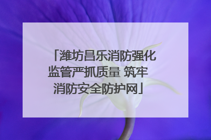 潍坊昌乐消防强化监管严抓质量 筑牢消防安全防护网
