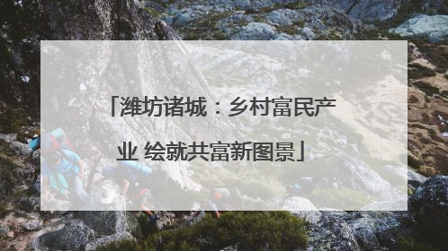潍坊诸城：乡村富民产业 绘就共富新图景