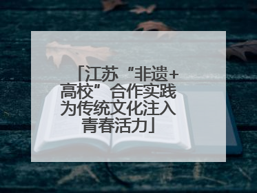 江苏“非遗+高校”合作实践为传统文化注入青春活力