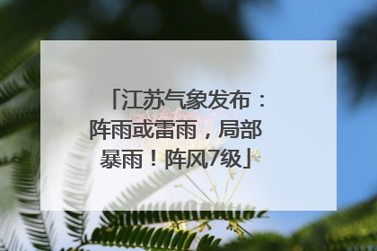 江苏气象发布：阵雨或雷雨，局部暴雨！阵风7级