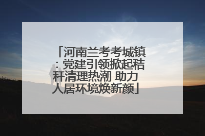 河南兰考考城镇：党建引领掀起秸秆清理热潮 助力人居环境焕新颜