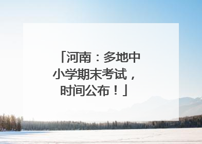 河南：多地中小学期末考试，时间公布！