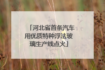 河北省首条汽车用优质特种浮法玻璃生产线点火