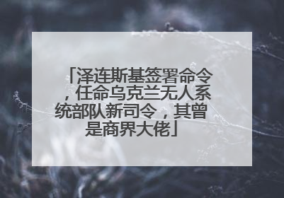 泽连斯基签署命令，任命乌克兰无人系统部队新司令，其曾是商界大佬