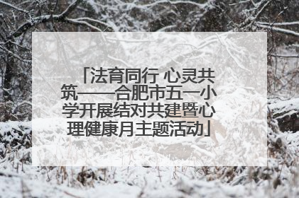 法育同行 心灵共筑——合肥市五一小学开展结对共建暨心理健康月主题活动