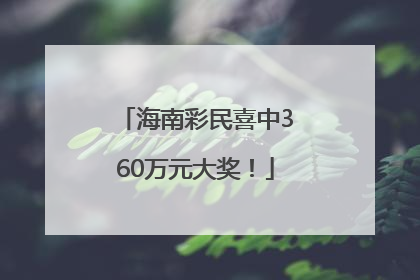 海南彩民喜中360万元大奖！