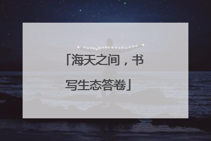 海天之间，书写生态答卷