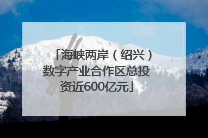 海峡两岸（绍兴）数字产业合作区总投资近600亿元