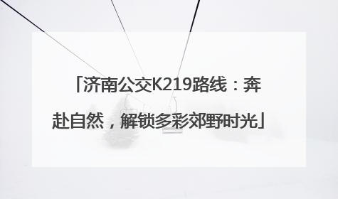 济南公交K219路线：奔赴自然，解锁多彩郊野时光