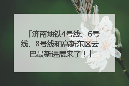 济南地铁4号线、6号线、8号线和高新东区云巴最新进展来了！