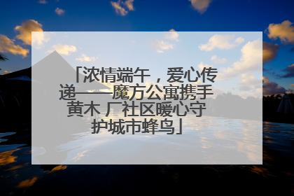 浓情端午，爱心传递——魔方公寓携手黄木 厂社区暖心守护城市蜂鸟