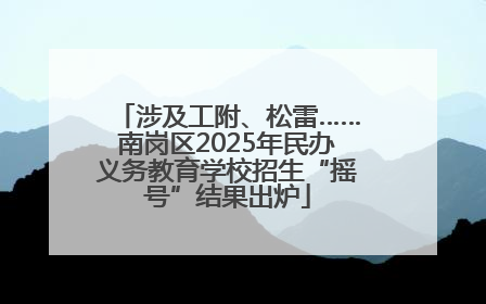 涉及工附、松雷……南岗区2025年民办义务教育学校招生“摇号”结果出炉