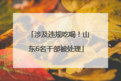 涉及违规吃喝！山东6名干部被处理