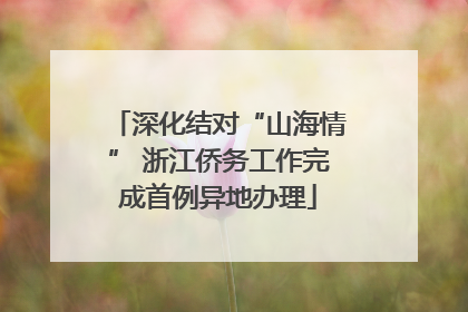 深化结对“山海情” 浙江侨务工作完成首例异地办理