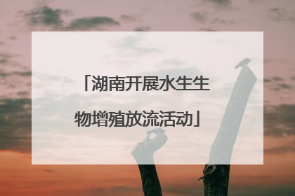 湖南开展水生生物增殖放流活动