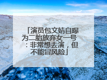 演员包文婧自曝为二胎放弃女一号：非常想去演，但不能冒风险