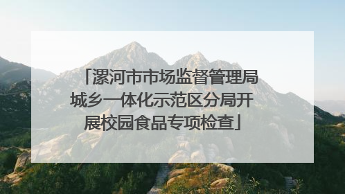 漯河市市场监督管理局城乡一体化示范区分局开展校园食品专项检查