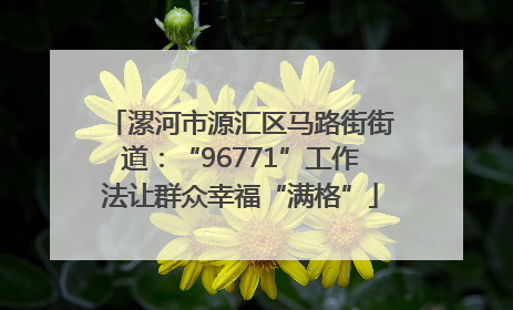 漯河市源汇区马路街街道：“96771”工作法让群众幸福“满格”