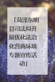 菏泽东明县司法局开展优化法治化营商环境专题宣传活动