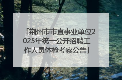 荆州市市直事业单位2025年统一公开招聘工作人员体检考察公告