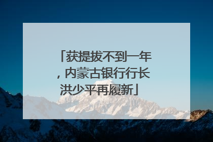 获提拔不到一年，内蒙古银行行长洪少平再履新