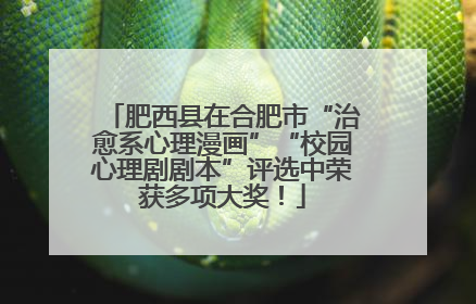 肥西县在合肥市“治愈系心理漫画”“校园心理剧剧本”评选中荣获多项大奖！