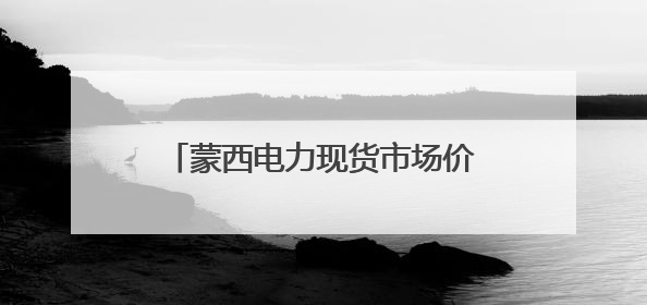蒙西电力现货市场价格连续4个月下降