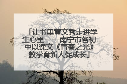 让书里黄文秀走进学生心里——南宁市各初中以课文《青春之光》教学育新人促成长
