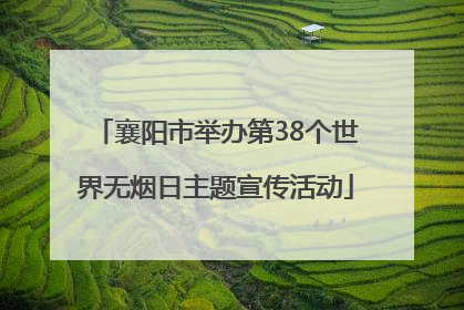 襄阳市举办第38个世界无烟日主题宣传活动