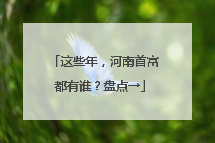 这些年，河南首富都有谁？盘点→