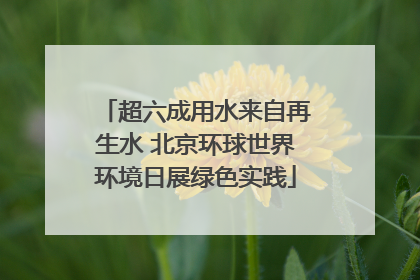 超六成用水来自再生水 北京环球世界环境日展绿色实践