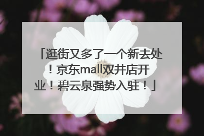 逛街又多了一个新去处！京东mall双井店开业！碧云泉强势入驻！