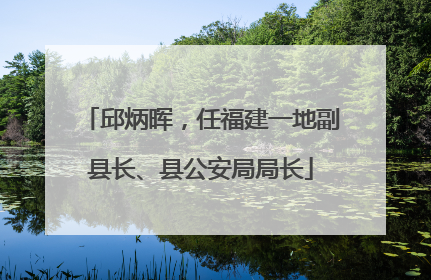 邱炳晖，任福建一地副县长、县公安局局长