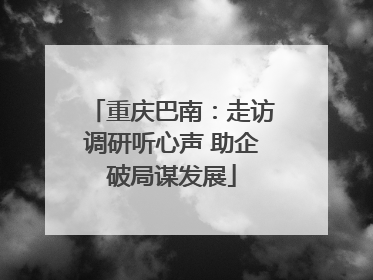 重庆巴南：走访调研听心声 助企破局谋发展