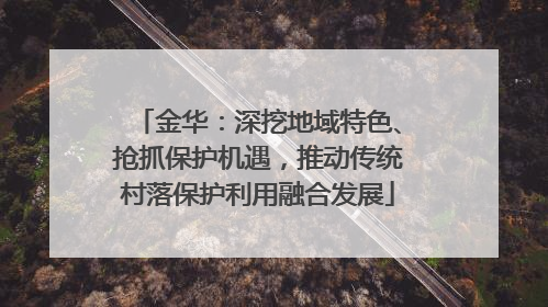 金华：深挖地域特色、抢抓保护机遇，推动传统村落保护利用融合发展