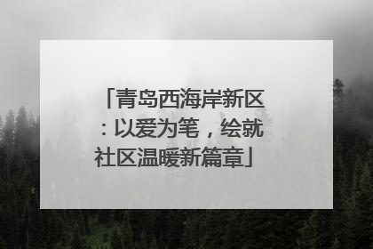 青岛西海岸新区：以爱为笔，绘就社区温暖新篇章