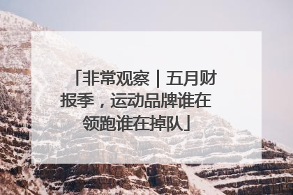 非常观察｜五月财报季，运动品牌谁在领跑谁在掉队