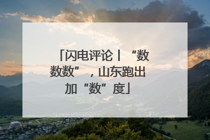 闪电评论丨“数数数”，山东跑出加“数”度