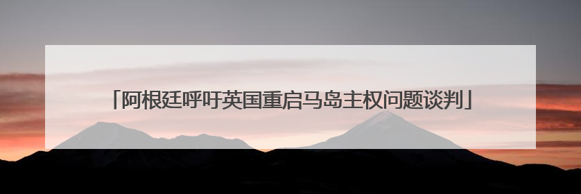 阿根廷呼吁英国重启马岛主权问题谈判