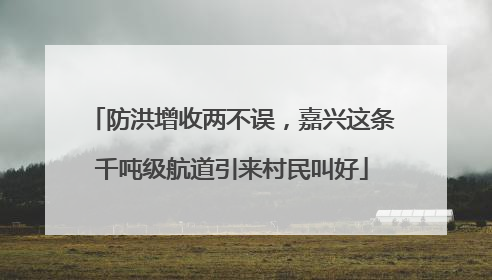 防洪增收两不误，嘉兴这条千吨级航道引来村民叫好