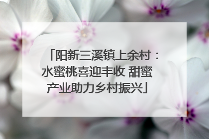 阳新三溪镇上余村：水蜜桃喜迎丰收 甜蜜产业助力乡村振兴