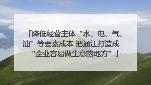 降低经营主体“水、电、气、油”等要素成本 把通江打造成“企业容易做生意的地方”