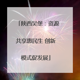 陕西吴堡：资源共享惠民生 创新模式促发展