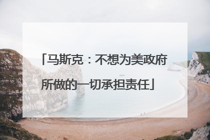 马斯克：不想为美政府所做的一切承担责任
