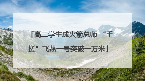 高二学生成火箭总师 “手搓”飞燕一号突破一万米
