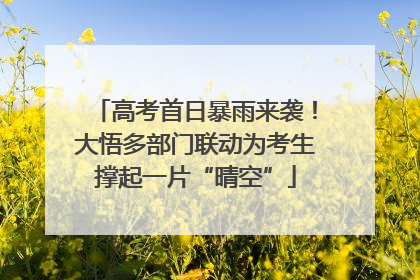 高考首日暴雨来袭！大悟多部门联动为考生撑起一片“晴空”
